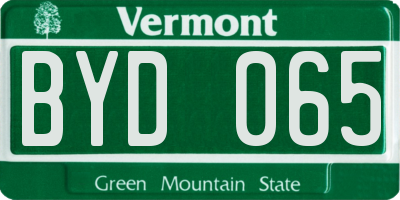 VT license plate BYD065