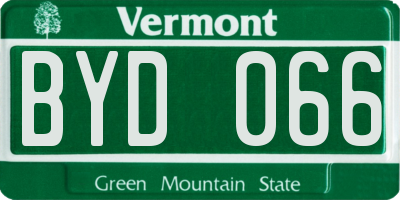 VT license plate BYD066
