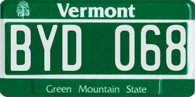 VT license plate BYD068
