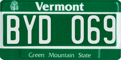 VT license plate BYD069
