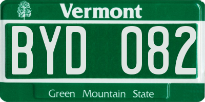 VT license plate BYD082