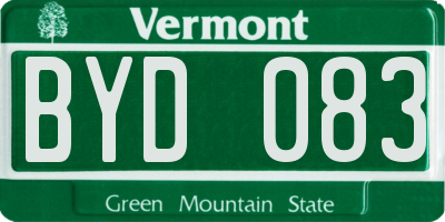 VT license plate BYD083