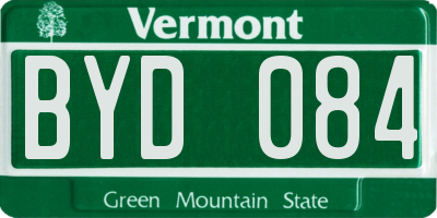 VT license plate BYD084