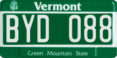 VT license plate BYD088