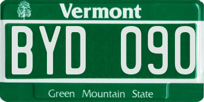 VT license plate BYD090