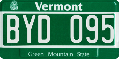 VT license plate BYD095