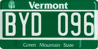 VT license plate BYD096