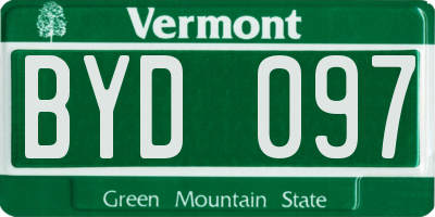 VT license plate BYD097