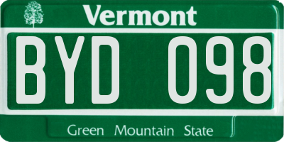 VT license plate BYD098