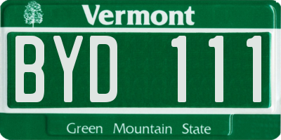 VT license plate BYD111