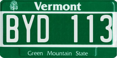 VT license plate BYD113