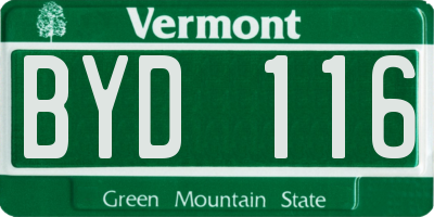 VT license plate BYD116