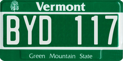 VT license plate BYD117