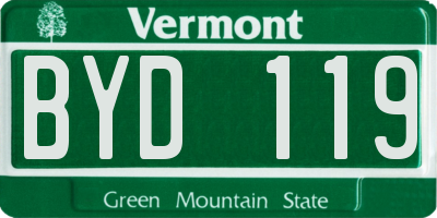 VT license plate BYD119