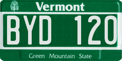 VT license plate BYD120