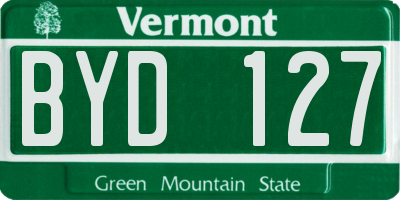 VT license plate BYD127