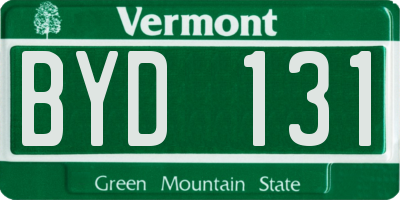 VT license plate BYD131