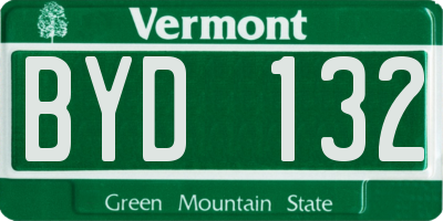 VT license plate BYD132