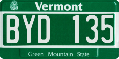 VT license plate BYD135