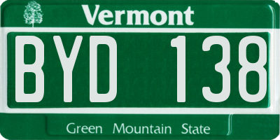 VT license plate BYD138