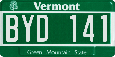 VT license plate BYD141