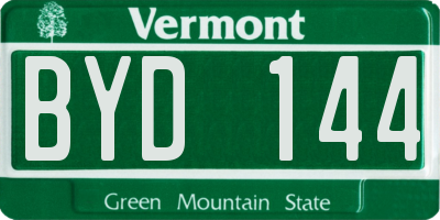 VT license plate BYD144