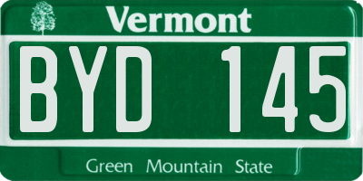 VT license plate BYD145