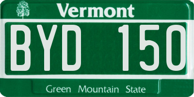 VT license plate BYD150