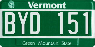 VT license plate BYD151