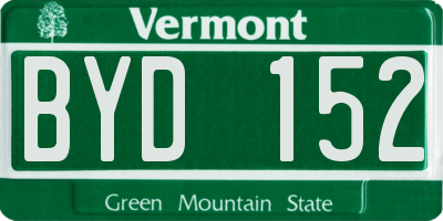 VT license plate BYD152