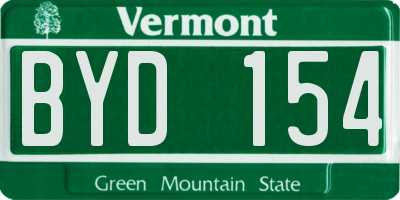 VT license plate BYD154