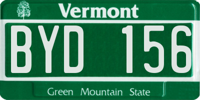 VT license plate BYD156