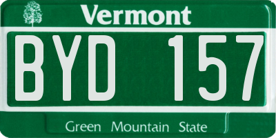 VT license plate BYD157