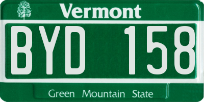 VT license plate BYD158
