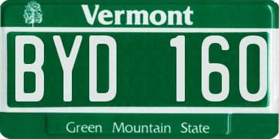 VT license plate BYD160