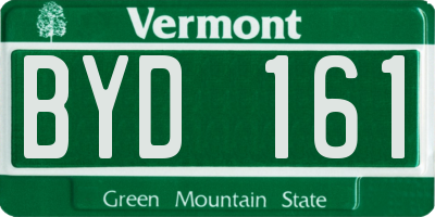 VT license plate BYD161