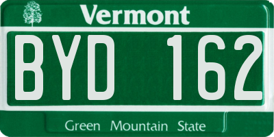 VT license plate BYD162