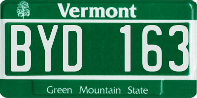 VT license plate BYD163