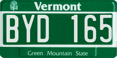 VT license plate BYD165