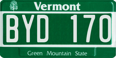 VT license plate BYD170