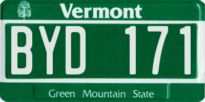 VT license plate BYD171
