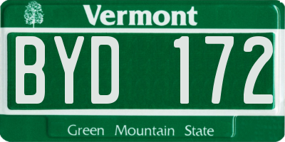 VT license plate BYD172