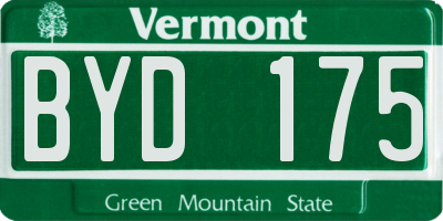 VT license plate BYD175