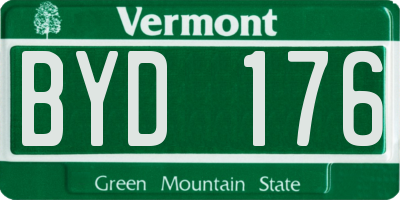 VT license plate BYD176