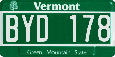 VT license plate BYD178