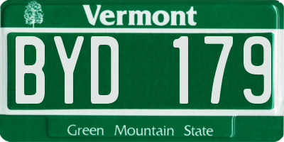VT license plate BYD179