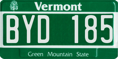 VT license plate BYD185
