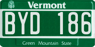 VT license plate BYD186