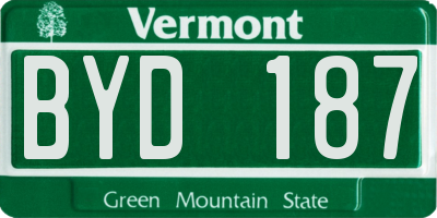 VT license plate BYD187