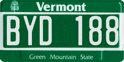 VT license plate BYD188